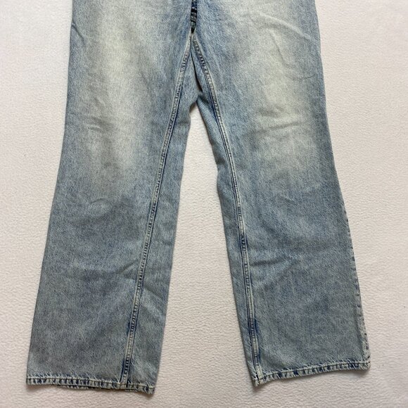 We The Free Jeans Womens 30 Blue Wide Leg High Rise Denim Distressed - Picture 3 of 11